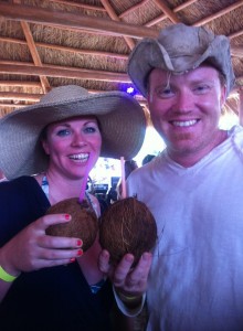 Krista & Joe enjoying a coconut cocktail
